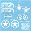 Pimastickerslab Kit 12 Adesivi Stella Militare US Army USA Marines War 4x4 off Road Auto Camper Decalcomanie Scegli Colore e Misura -cod. 1656- (010 Bianco, Opaco (Matt_Opaque_undurchsichtig))