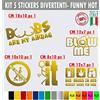 Pimastickerslab Kit Adesivi Divertenti Milf Porn Tette Fake Taxi Bang bross brazzer hub Auto Moto Casco Decalcomanie Scegli Colore -cod.1695 (091 Oro)
