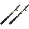 TOYANDONA Canna da Pesca 2 Pezzi Telescopica Compatta Mulinello Mini, Nera | Fibra di Vetro e Lega di Alluminio, Sezioni Richiudibili, per Viaggio, Riva e Pesca a Orata