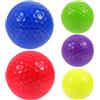 LIFKICH 5 Pezzi Palline da Allenamento Golf, Doppio Strato in Gomma | Visibilità Vivace, Bordi Lisci e Tocco Confortevole, per Club e Green, Scuola Sportiva e Casa
