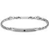 MARLU' BRACCIALE CATENA A SONAGLIO PIATTA ZIRCONE CENTRALE - ARGENTO/ACCIAIO