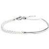 MARLU' BRACCIALE SEMI RIGIDO CON TUBOLARE TWISTED E CATENA CON PERLE - ARGENTO/ACCIAIO