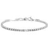 MARLU' Bracciale tennis 2,5mm con zircone centrale - ARGENTO/ACCIAIO