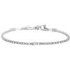 MARLU' Bracciale tennis 2mm con zircone centrale - ARGENTO/ACCIAIO