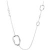 MARLU' COLLANA CATENA CON TRE ELEMENTI DI DIVERSE DIMENSIONI A FORMA ORGANICA E PERLE - ARGENTO/ACCIAIO