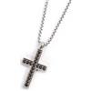 MARLU' Collana con croce pendente con zirconi - ARGENTO/ACCIAIO
