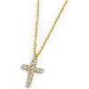 MARLU' COLLANA CROCE PENDENTE 1,4CM CON ZIRCONI - ARGENTO/ACCIAIO