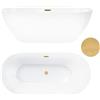 Aqua Uno AquaUno - Vasca da bagno autoportante, 170 x 80 cm, colore bianco | acrilico sanitario da 3,5 mm; rinforzato in fibra di vetro con telaio in acciaio inox; set clic clac