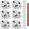 REBECCAGIBSON 6 Pezzi Caravan Push Lock con 1 pcs Matita da falegname,Cromo Pressione Serrature Pulsante Cassetto a Armadietto Door Lock Pomelli per Mobili per Camper Furgone Barca