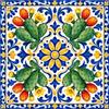3DodLab Piastrella Decorativa in Ceramica con Motivo Maiolica Mediterranea, Decorazione per Cucina, Soggiorno e B&B, 12 Disegni, 15 x 15, M07 Fichi d'India siciliani, 20 x 20 cm