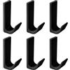 YIMETOP 6 ganci adesivi extra forti, in metallo, autoadesivi, senza foratura, ganci appendiabiti da bagno, possono sostenere 4-6 kg, per cucina, bagno, camera (nero)