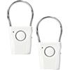 EOVNUS 2 Allarme per maniglia della porta, colore bianco, 120 dB, in materiale ABS di alta qualità, sensore di vibrazione e sensore touch, per hotel, appartamenti e case
