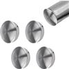 UFURMATE 4 tappi terminali per corrimano in acciaio inox, 40 mm, rotondi, per gradini delle scale, corrimano in plastica, protezioni per corrimano (argento spazzolato)
