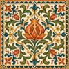 3DodLab Piastrella Decorativa in Ceramica con Motivo Maiolica Mediterranea, Decorazione per Cucina, Soggiorno e B&B, 12 Disegni, 15 x 15, M03 Melograno, 15 x 15 cm