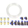 HUAZIZ Tubo Pneumatico PU 12mm OD 8mm ID, 10 Metri Trasparente + 14 Pcs Connettore Raccordo Rapido per Aria Compressa