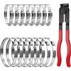 PanBeiQi Set di 8 manicotti per asse, fascette stringitubo, con pinza per fascette stringitubo