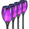 EOYIZW Luci solari per esterni, confezione da 4 pezzi, 99 LED viola, decorazioni per Halloween, luci solari - IP65 impermeabile, decorazione da giardino per esterni, per Halloween, cortile, patio