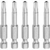 QUARKZMAN 5 Pezzi Punta Torx 1/4 Testa Magnetica Lunghezza 2 Acciaio S2 | Attacco Esagonale TT25, Punte Cacciavite, 5 Punti Sicurezza, Per Lavori Riparazione Cacciavite Elettrico