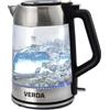 Verda, bollitore acqua in vetro e acciaio inox, potenza: 2200 W, capacità: 1,7 l, illuminazione a LED, SN0617L-7