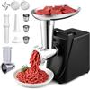 Clickovia Tritacarne Elettrico 4-IN-1 con Tagliaverdure, Acciaio Inox | Tritatutto multifunzione con 2 dischi, 1 lama, 3 Piatti e kit per Kubbe, Ideale per Carne, Salsicciae e verdure