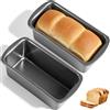 Qurxuanwe 2 Pezzi Stampo Plumcake con Rivestimento Antiaderente, Teglia Pane Cassetta in Acciaio al Carbonio, Stampi da Forno Torte Rettangolare Piccola per Cottura Toast, Budini, Dolci, Pagnotte e Salati