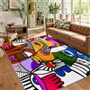 buyluhn Tappeto Salotto Pop Art Astratta 180x200 Pelo Corto Morbidi, Tappeto Cameretta Graffiti Cartoon Lavabile In Lavatrice, Tappeti Casa Grandi Dimensioni per Soggiorno Divano Camera QR&2