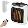 KQWVZ Mini Termoventilatore, 800W Termoventilatore Da Presa, PresaMini Termoventilatore con Telecomando, Mini Stufetta Elettrica Da Presa Regolabile Per Ufficio, Casa, Soggiorno, Bagno