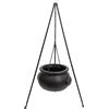 Wablissia Calderone strega con luci, grande treppiede in ferro, 130 cm, illuminato | Vaso nero per Halloween decorazione da cortile all'aperto, spettacolo spettrale da giardino, per decorazione portico casa