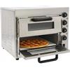 CLEADONG Forno elettrico per pizza, 3000 W, per 2 pizze, forno elettrico | 220 V, in acciaio inox, 50-350 °C, doppio piano, con 2 piastre in cordierite, per cucine, ristoranti, pizzerie