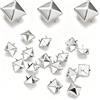 ZhanshuidefaQ 100 pezzi rivetti quadrati argento piramide borchie dimensioni standard punk, rivetti abbigliamento punte borchie per lavori fai da te progetti borse cintura scarpe abbigliamento decorativo jeans