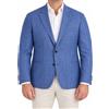 Suitsupply Uomo Blazer Havana Blu Plaid Rever A Punta UK50S Lana Seta Lino
