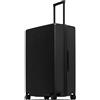 LEVEL8 Valigia da cabina elegante con micro diamante strutturato, design bagaglio a mano, trolley rigido, valigia media con 4 ruote doppie girevoli e serratura TSA, nero