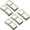 F Fityle Set di 5, Micro Fermagli Magnetici per Gioielli, Lacci per Scarpe, Connettori per Bracciali, Fibbie, Chiusure, Portachiavi con Cordoncino in Pelle Pia, Argento M