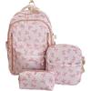 Generico Set Zaino per Bambina Completo 3 Pezzi Cartella con Astuccio e Portapranzo | Set Di Zaini Kawaii Per Asilo, Scuola Materna, Elementari, Rientro Scolastico, Viaggio, Campeggio