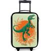 NoBoringSuitcases.com NoBoringSuitcases© Valigia Per Bambini Compatto Bagaglio Ultraleggero | 48x31x19 cm - Trolley A Mano Rigidi LED Ruote Valigie Neonato - Ragazzo - Dinosauro - Verde - Felci