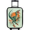 NoBoringSuitcases.com NoBoringSuitcases© Valigia Per Bambini Compatto Bagaglio Ultraleggero | 48x31x19 cm - Trolley A Mano Rigidi LED Ruote Da Viaggio - Ragazzo - Cacciatore - Dinosauro - Foglie