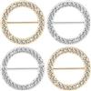 KALIONE Clip per magliette con strass, 4 pezzi, clip per camicia da donna, con nodo attorcigliato, fibbie in lega di seta, spille decorative rotonde per camicie, cravatte, fibbie per donne e ragazze