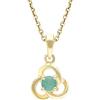 Ivy Gems Pendente in oro giallo 9 kt con smeraldo da 3 mm e diamante, su catenina da 46, Oro giallo