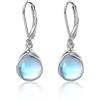 POPLYKE Orecchini da donna con pietra di luna, opale larimar, labradorite, al quarzo, in argento Sterling, 30*9, Argento sterling, Pietra di luna