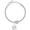 Morellato Drops Bracciale da Donna Pendente | Acciaio, Color Argento, Cristalli, Misura 16 + 3 cm, Cuore, SCZ1469