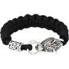 TQWSVUM Braccialetto Vichingo Paracord Odin Testa Lupo - Uomo Donna in Acciaio Inox Wolf Fenrir Perline Bracciale Intrecciato - Gioielli Fatti A Mano Nordic Vintage Amuleto Amuleto Braccialetto