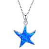 JFASHOP Collana da donna con stella marina, in argento sterling 925, con opale, con ciondolo a forma di stella marina, idea regalo per la festa della mamma, San Valentino, per ragazze, donne, bambini,