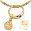 CLEVER SCHMUCK Collana per battesimo in oro con angelo custode, anello per battesimo blu con catena a maglia barbazzale, 36 cm, in argento sterling 925, con custodia per battesimo