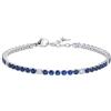 Luca Barra BA1956 Bracciale Uomo in Acciaio con Zirconi Blu | Chiusura a Moschettone, Zirconi Bianchi e Blu, Stile Tennis, Uomo, Acciaio Inossidabile