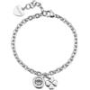 S'Agapõ Bracciale Donna in Acciaio e Cristalli con Simbolo Quadrifoglio | Collezione Lucky Light - SKT58