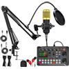 Keltorio Podcast Equipment, F998 Live Sound Card con microfono BM800 Recording Studio, effetti mixer DJ e cambiatore vocale per live streaming, gaming, YouTube, TikTok