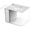 KESOTO Mini Acquario per Pesci con Design Salvaspazio Pompa Acquatica Integrata Luce a Led Regolabile E Duratura Vasca in Materiale Sintetico Trasparente Adatto per Scrivania, Bianco, 20x15x15cm