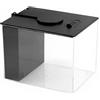 KESOTO Mini Acquario per Pesci con Design Salvaspazio Pompa Acquatica Integrata Luce a Led Regolabile E Duratura Vasca in Materiale Sintetico Trasparente Adatto per Scrivania, Nero, 20x15x15cm