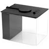 KESOTO Mini Acquario per Pesci con Design Salvaspazio Pompa Acquatica Integrata Luce a Led Regolabile E Duratura Vasca in Materiale Sintetico Trasparente Adatto per Scrivania, Nero, 15x11x13cm