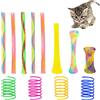 AIMICOCA 35 Set di giocattoli primaverili per gatti, giocattolo colorato per gatti, giocattolo interattivi per gatti da interni, spiralino in plastic per gattini da Swat mordere cacciare (colore casuale)